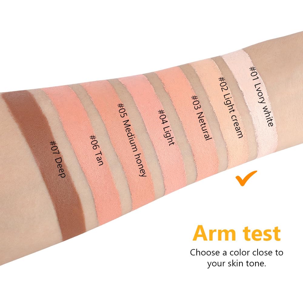 Kaely Waterproof Foundation swatch shows long-wear finish on the skin.