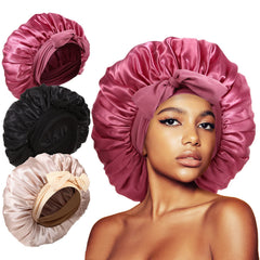 Kafteri bonete de satén para dormir, talla extra grande, cobertura total para todo tipo de cabello.