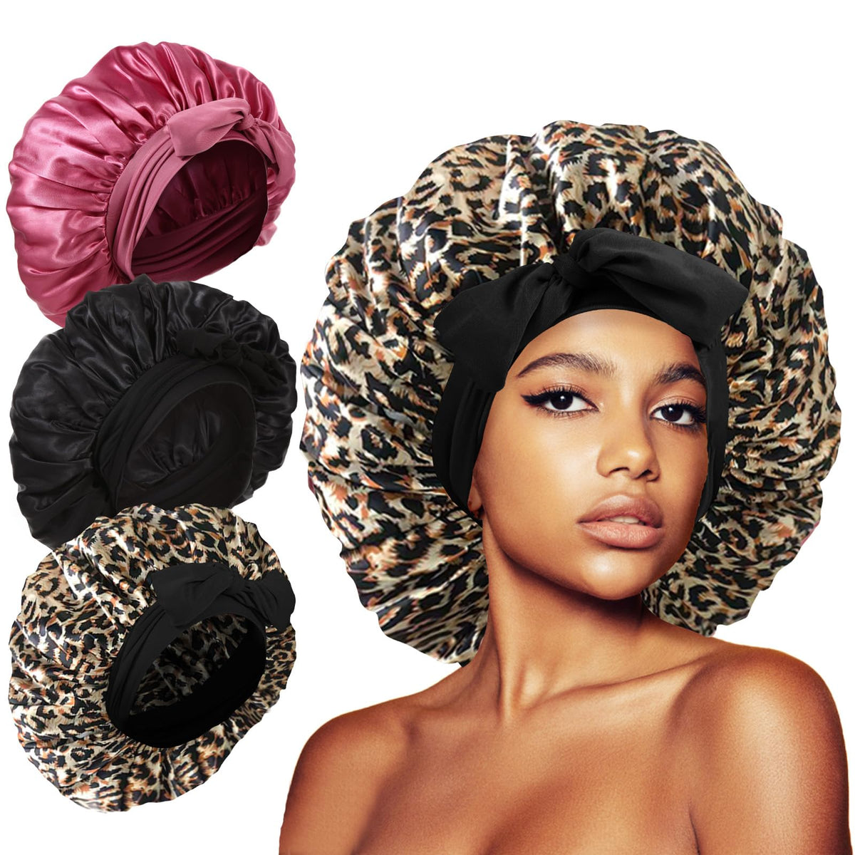 Kafteri bonete de seda para dormir, cobertura amplia para todo tipo de cabello.