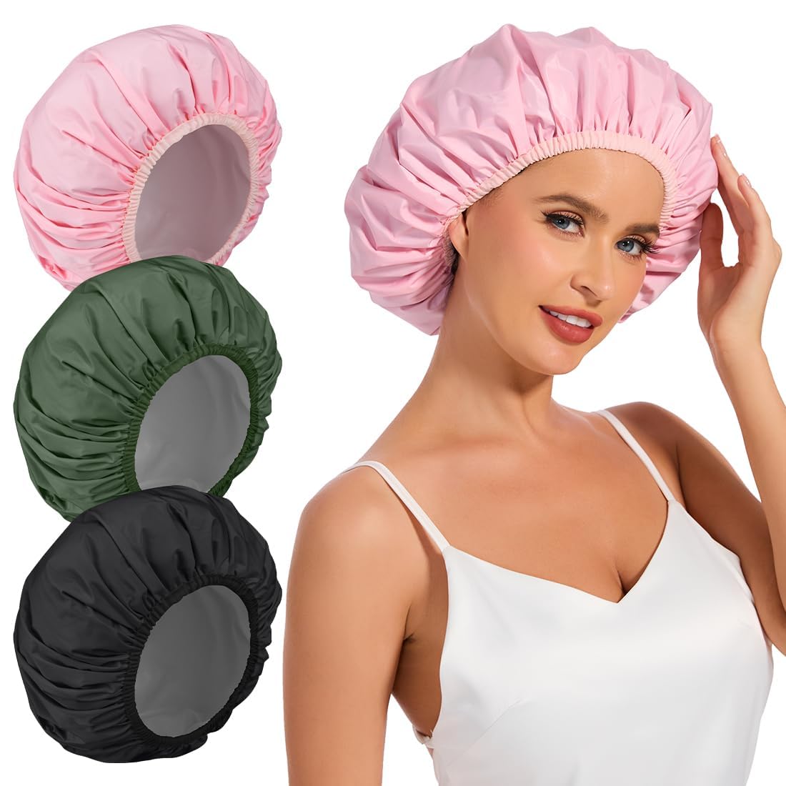 Gorro de ducha reutilizable Kafteri mantiene el cabello seco.