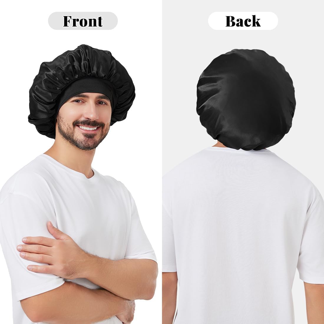Gorro seda para hombres Kafteri, protege rizos durante la noche