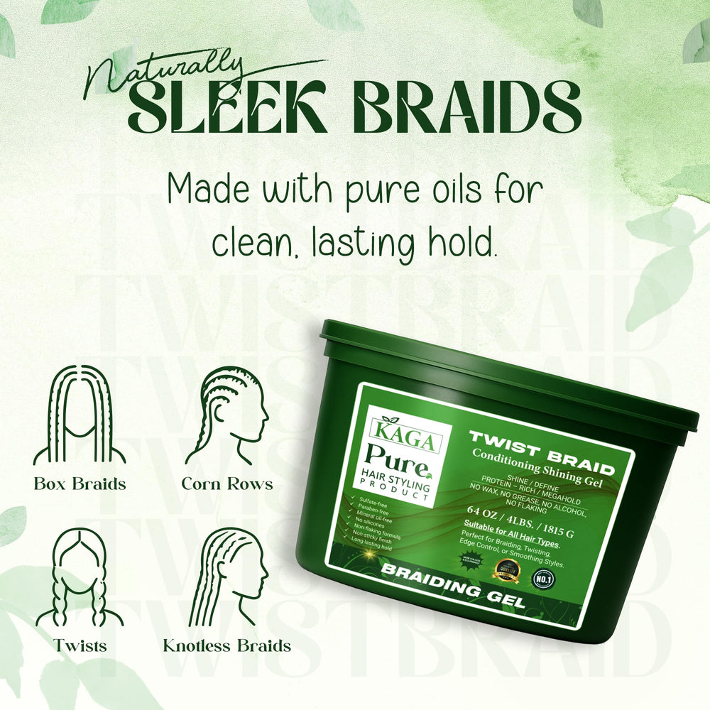 KAGA Neatbraid gel supports precise parting and smooth edges