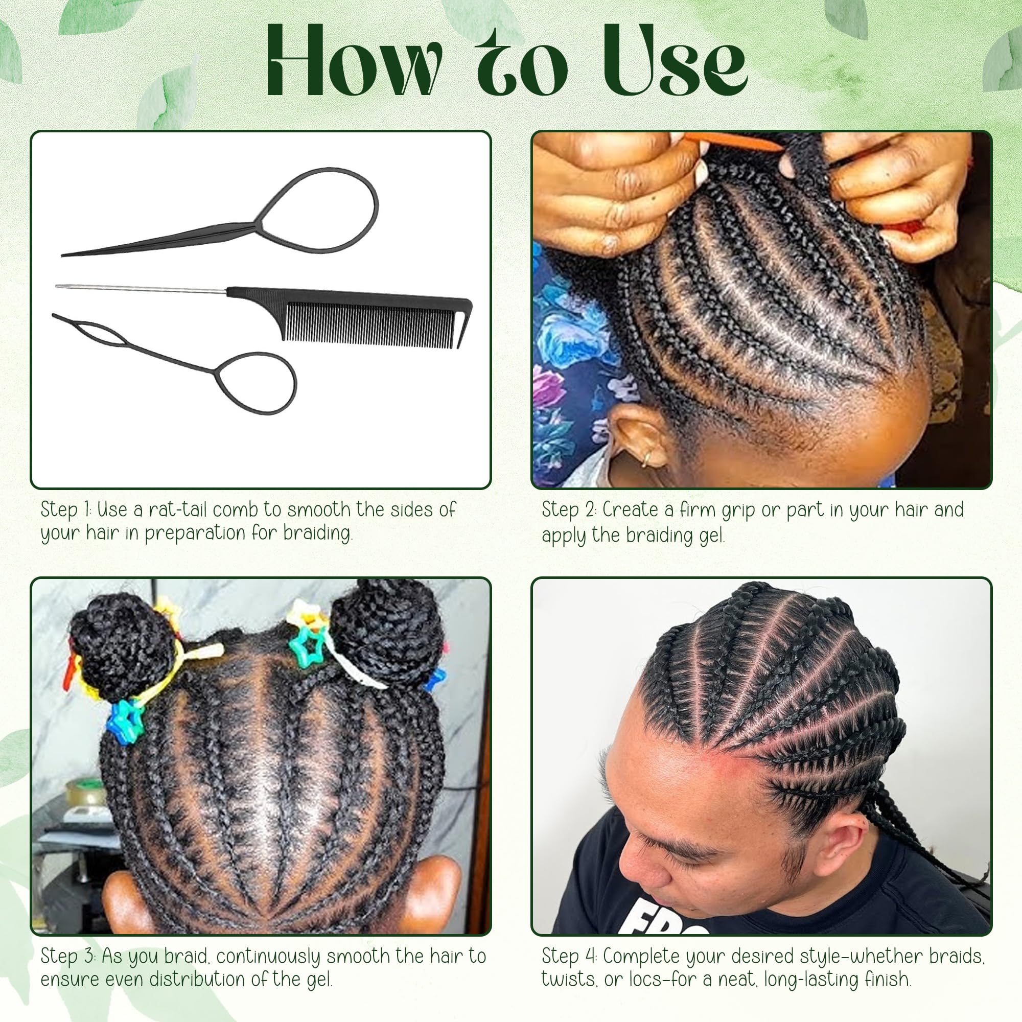 KAGA Pure O Natural Neatbraid gel alcohol-free conditioning