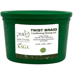 KAGA Pure O Natural Neatbraid gel jar showing strong hold for braids and sleek styles