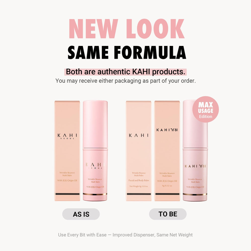 KAHI Collagen Balm Stick in hand ready for on-the-go skincare touch-ups.