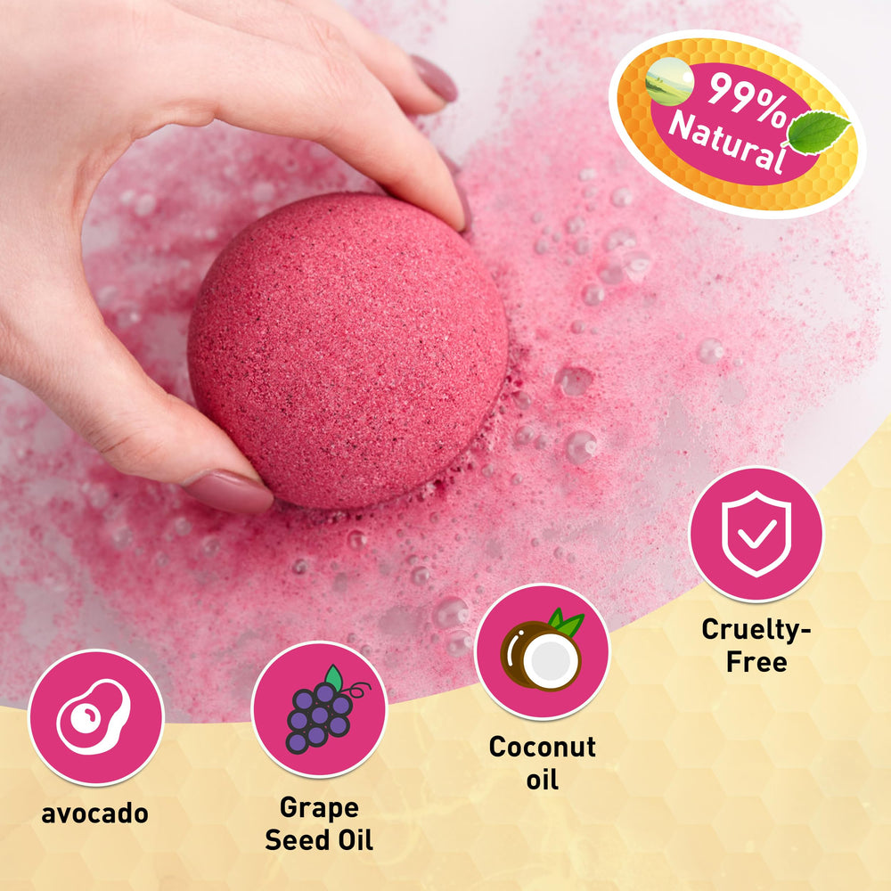 Kainga Recka bath bombs fizzing in water creating a relaxing bath