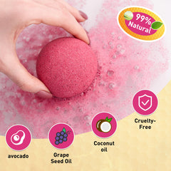 Kainga Recka bath bombs fizzing in water creating a relaxing bath