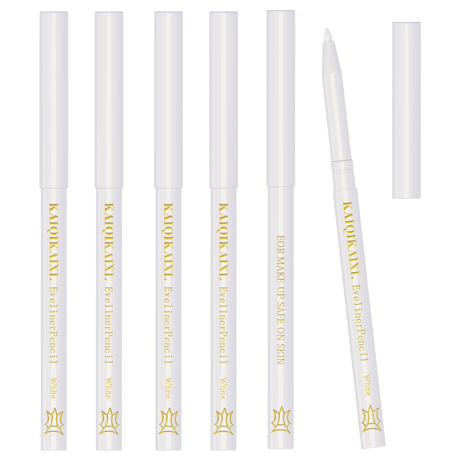 KAIQIKAIXI lapiz delineador blanco, conjunto de seis para uso profesional en ojos.