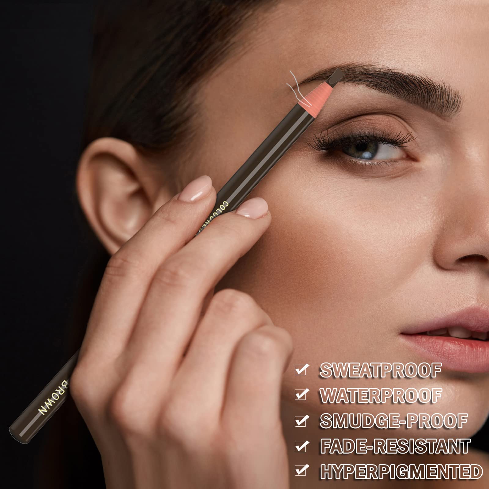 KAIQIKAIXI long-lasting waterproof brow color stays through the day