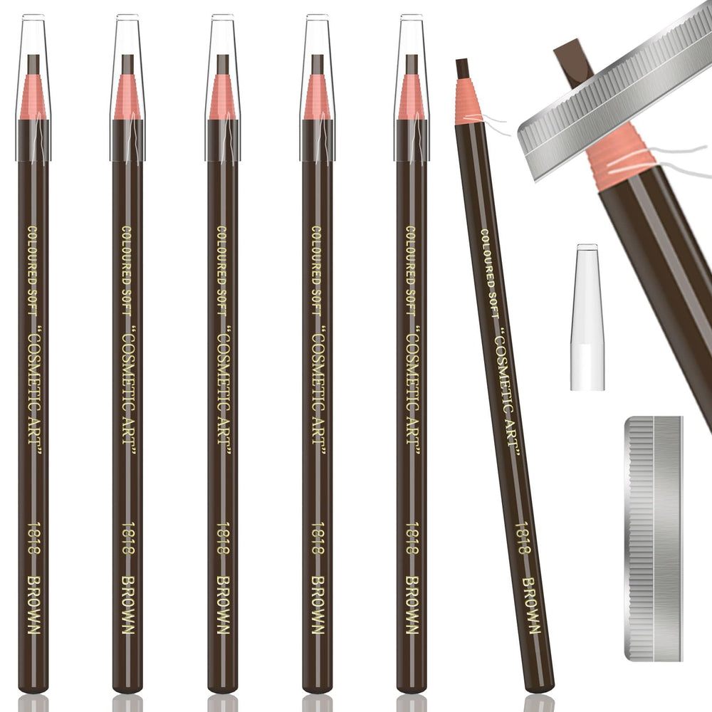 KAIQIKAIXI six-piece brown eyebrow pencil set for natural daily brows