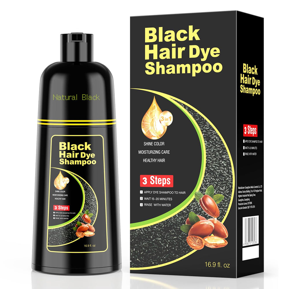 KAISASA champú-tinte negro 3 en 1: botella visible para color intenso