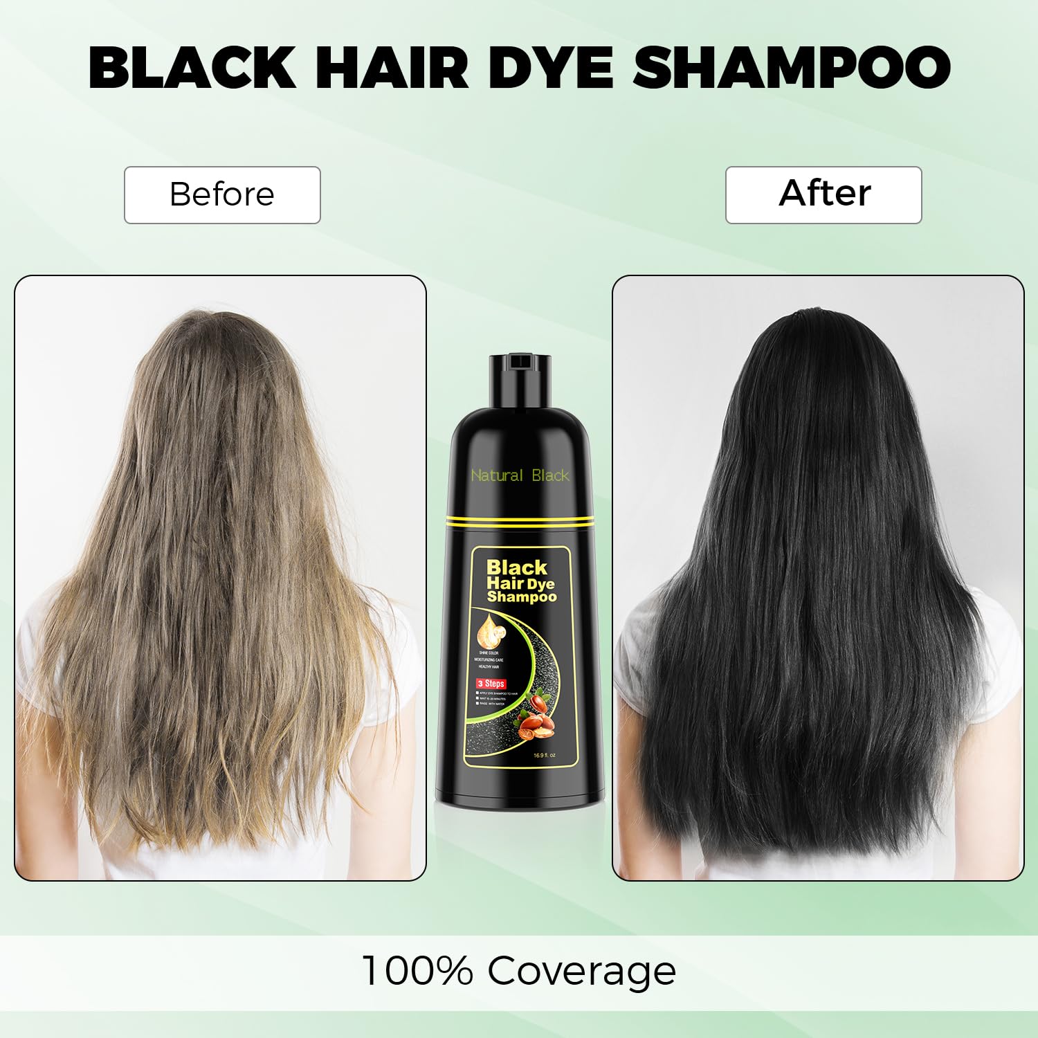 KAISASA cubre-canas negro: resultado uniforme en cabello gris
