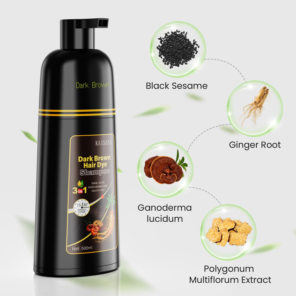 Envase de 500 ml KAISASA champú colorante para uso doméstico.
