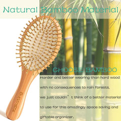 Kakating bamboo brush with airflow vents promoting deeper scalp massage potential.
