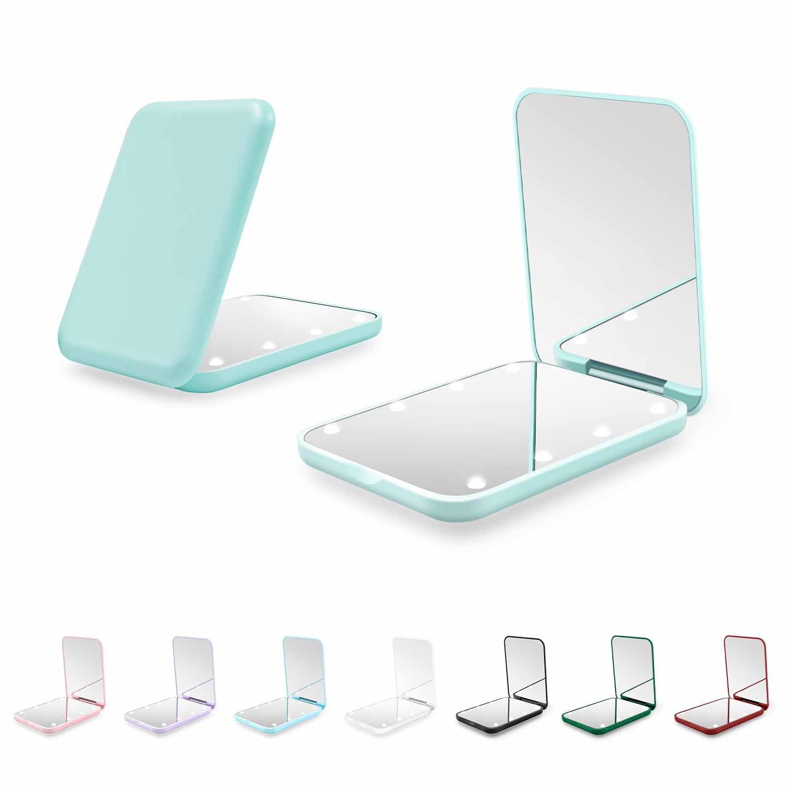 Kakuje compact mirror with 1x/3x magnification and LED for precise on-the-go grooming.