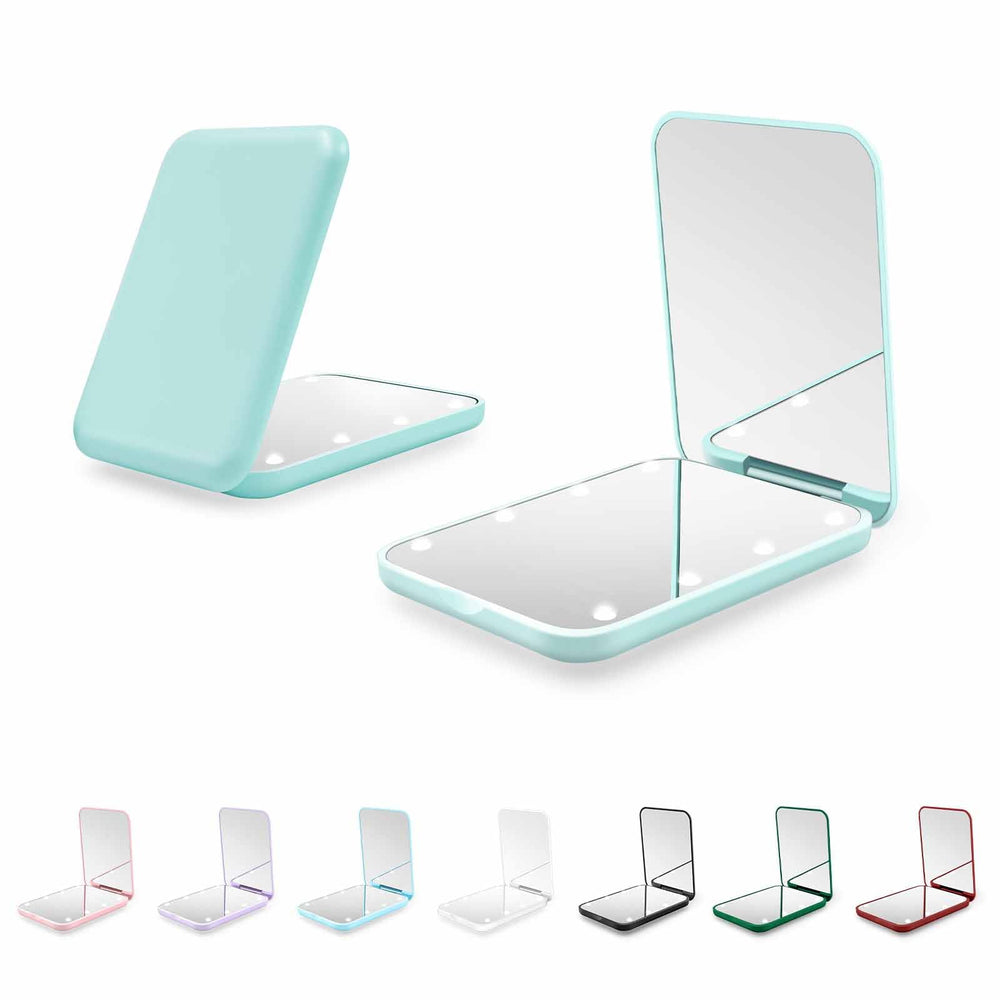 Kakuje compact mirror with 1x/3x magnification and LED for precise on-the-go grooming.
