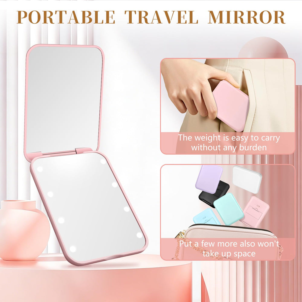 Kakuje compact mirror is pocket-sized for purses and travel