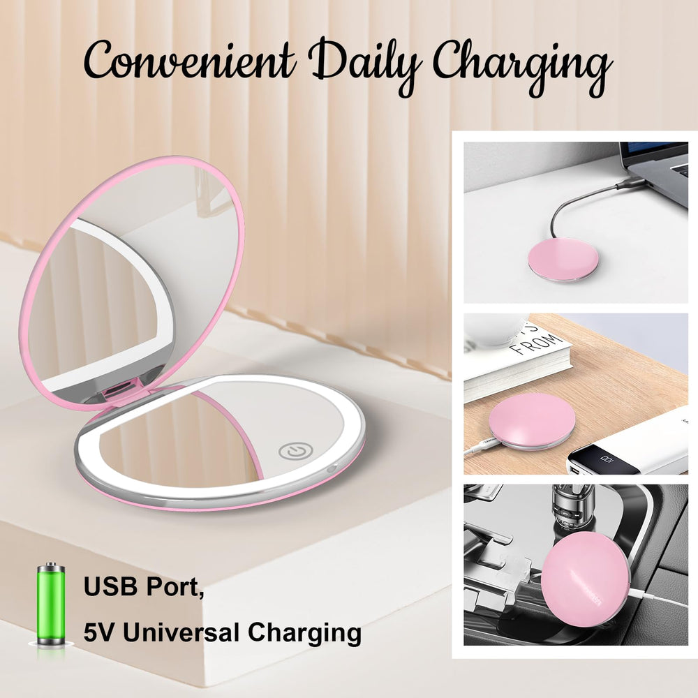 Kakuje mini mirror with high clarity for close-up grooming.