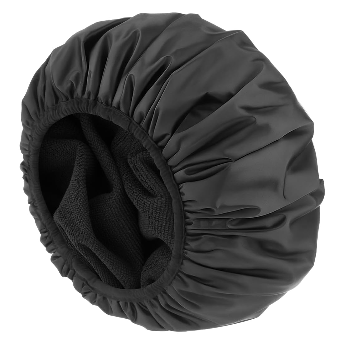 Multipurpose KAKURUMA cap shields hair during skincare and makeup.