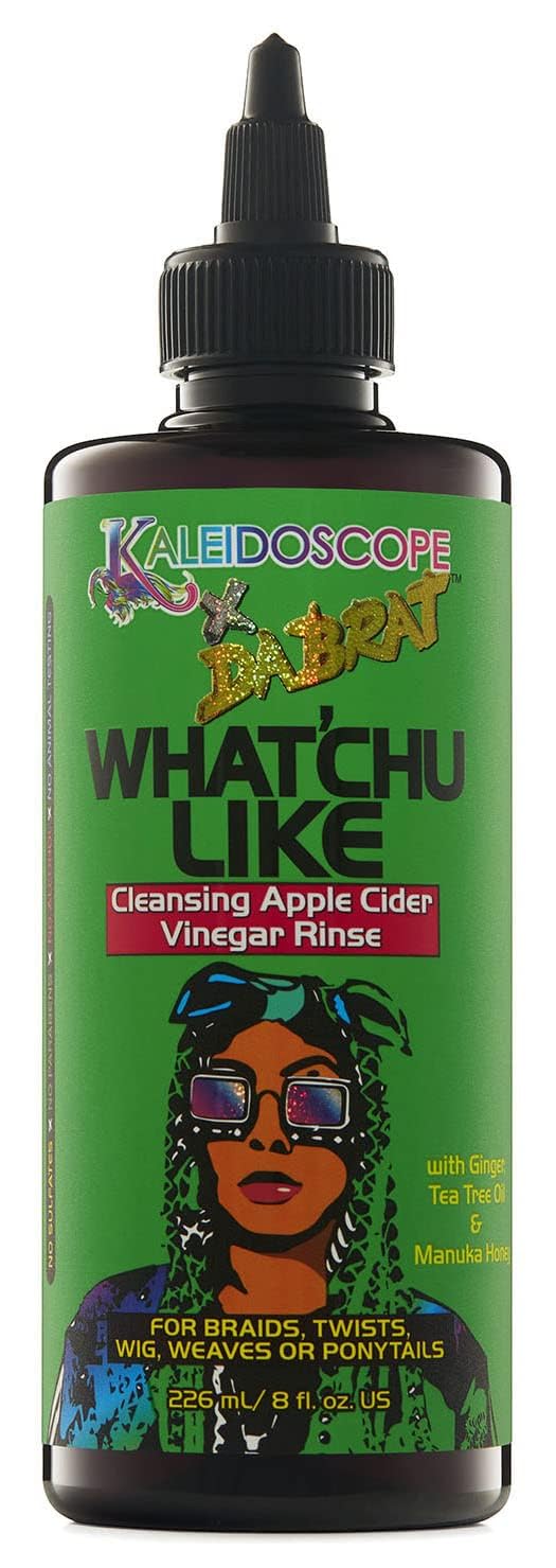 Kaleidoscope Miracle Drops Da Brat, vista de la botella vertida, limpieza suave para el cuero cabelludo