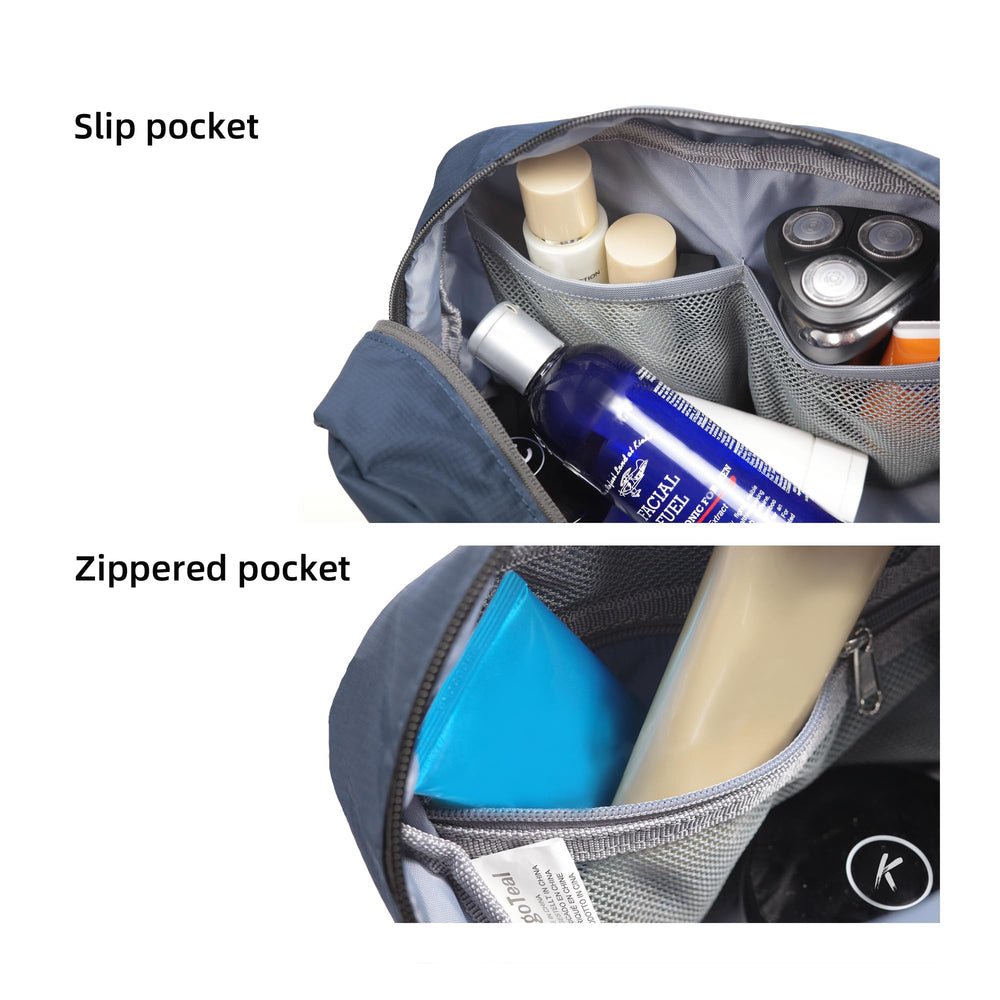 kalgoTeal travel toiletry bag 5L bottom padding adds protection.