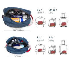 kalgoTeal travel toiletry bag 5L interior mesh pockets for small items.