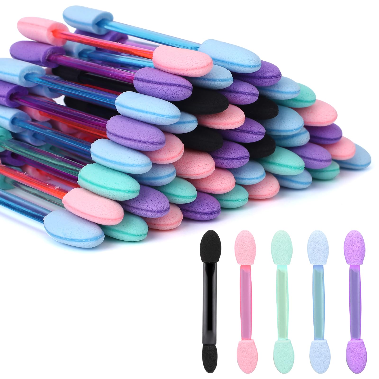 Kalione disposable double-head eye-shadow applicator dual-ended for precise, mess-free makeup application.