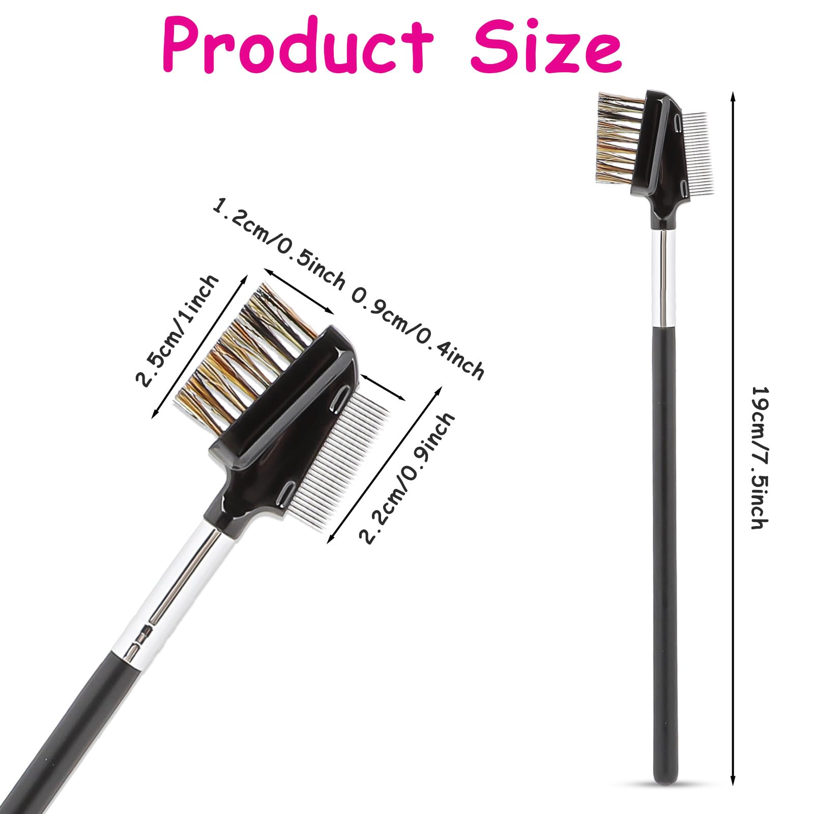 Kalione eyelash comb with stainless steel teeth for clean separation