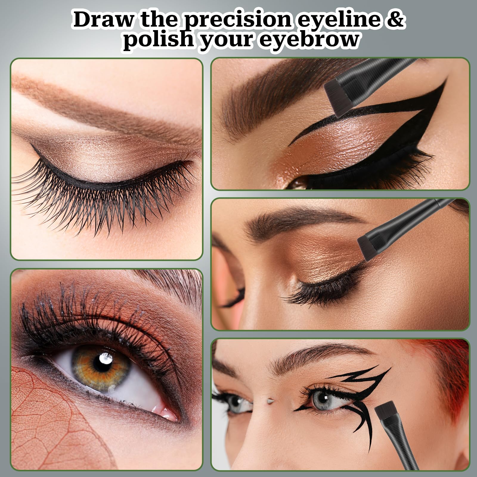 KALIONE flat eyebrow tint brush for easy brow filling and grooming.