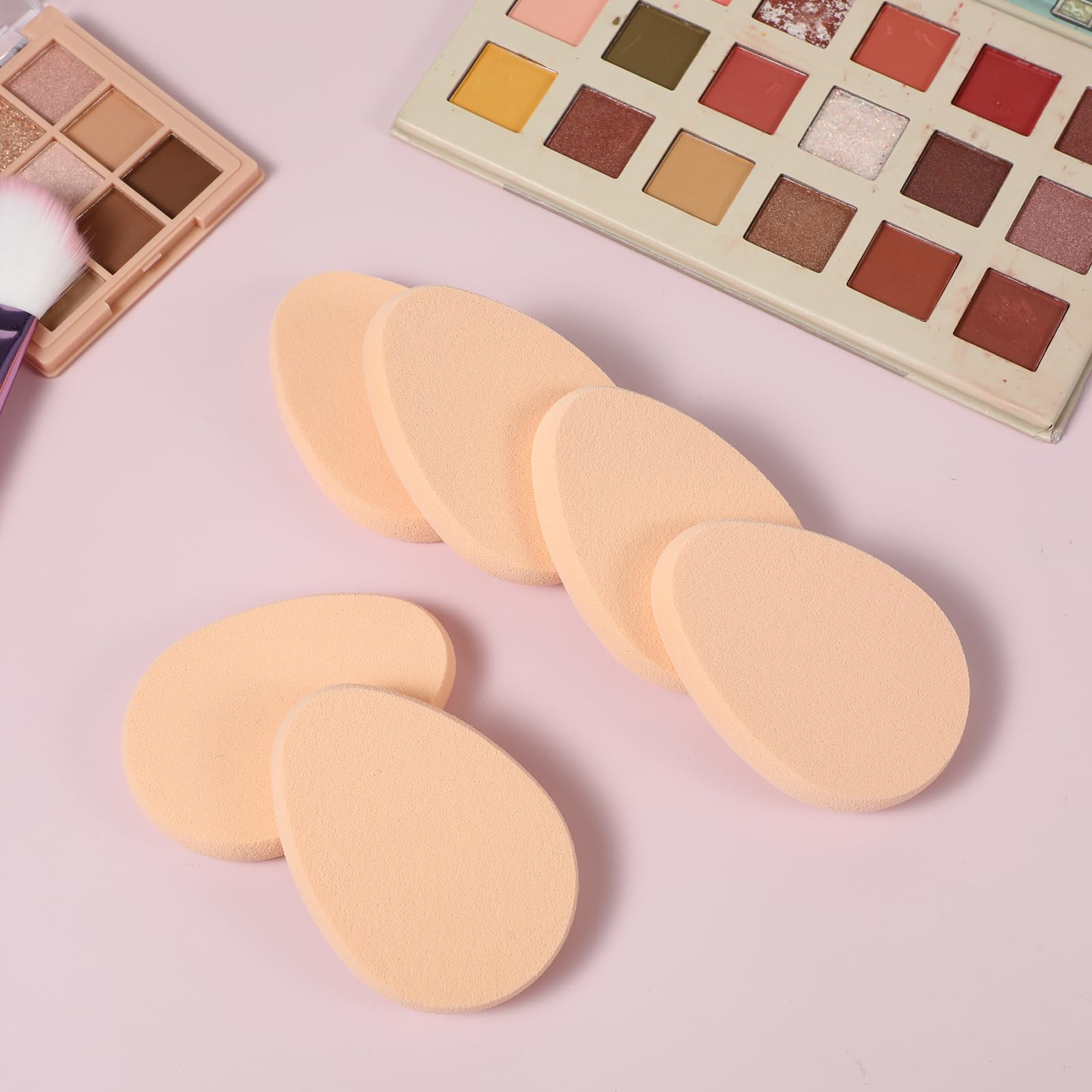 KALIONE flat makeup sponge beige multi-use tool for foundation, blush and highlighter