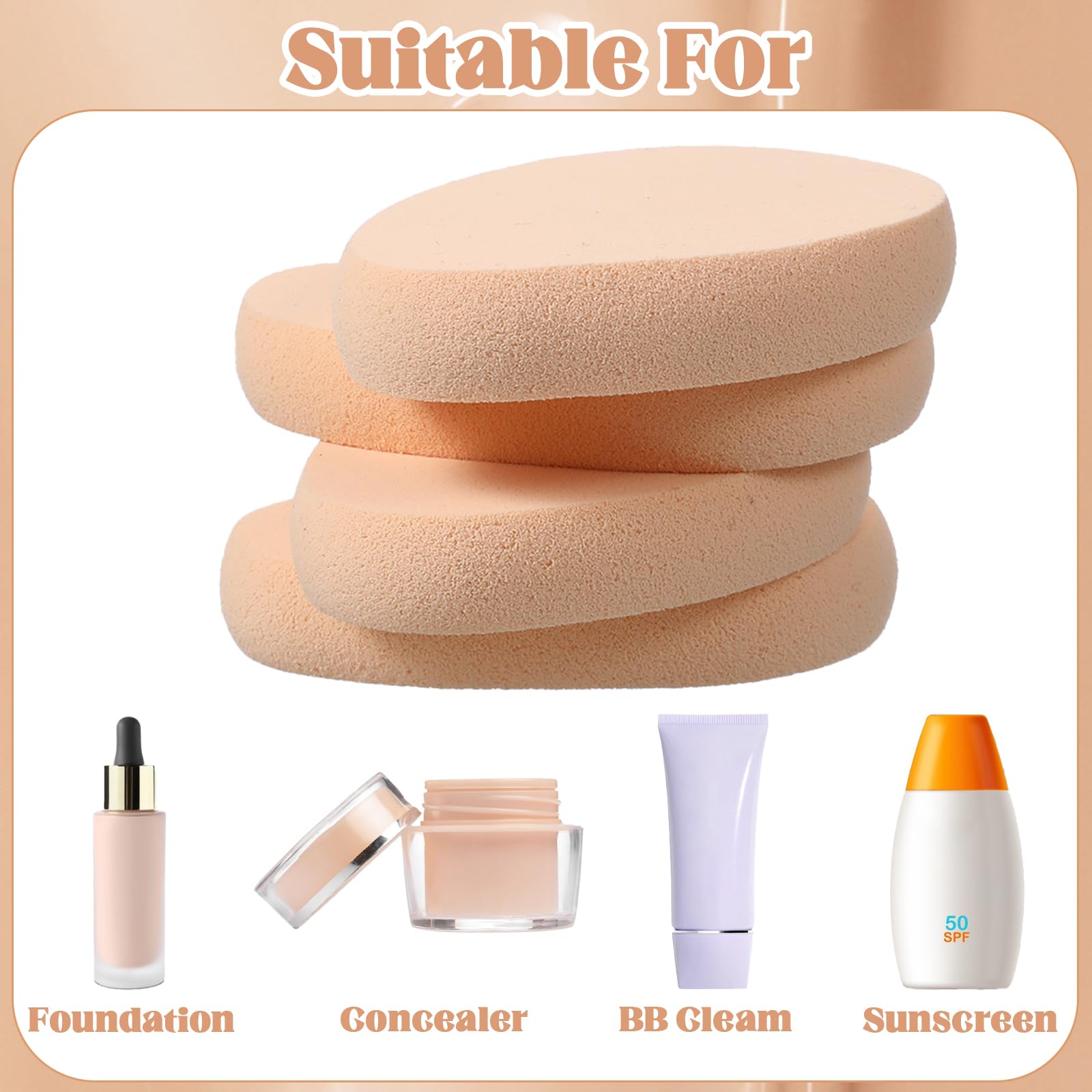 KALIONE flat makeup sponge beige soft texture delivers gentle blending on the skin