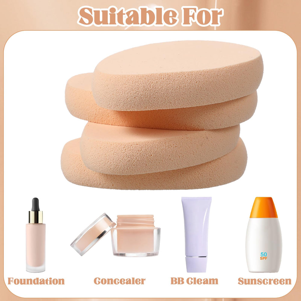 KALIONE flat makeup sponge beige soft texture delivers gentle blending on the skin