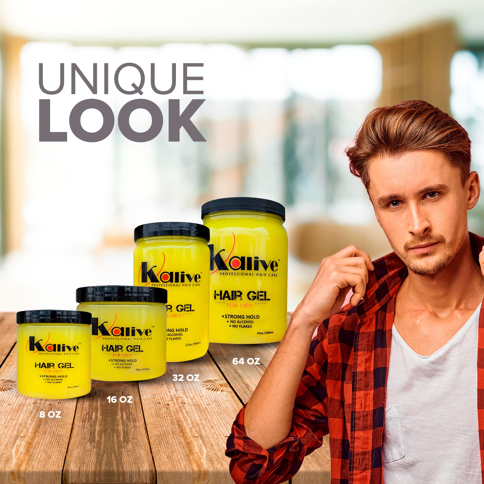 KALIVE 2 STYLE gel para peinados de larga duración en todo tipo de cabello.