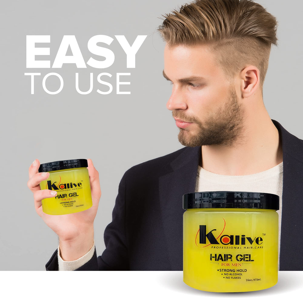 KALIVE 2 STYLE gel soluble en agua sin alcohol para un peinado flexible.