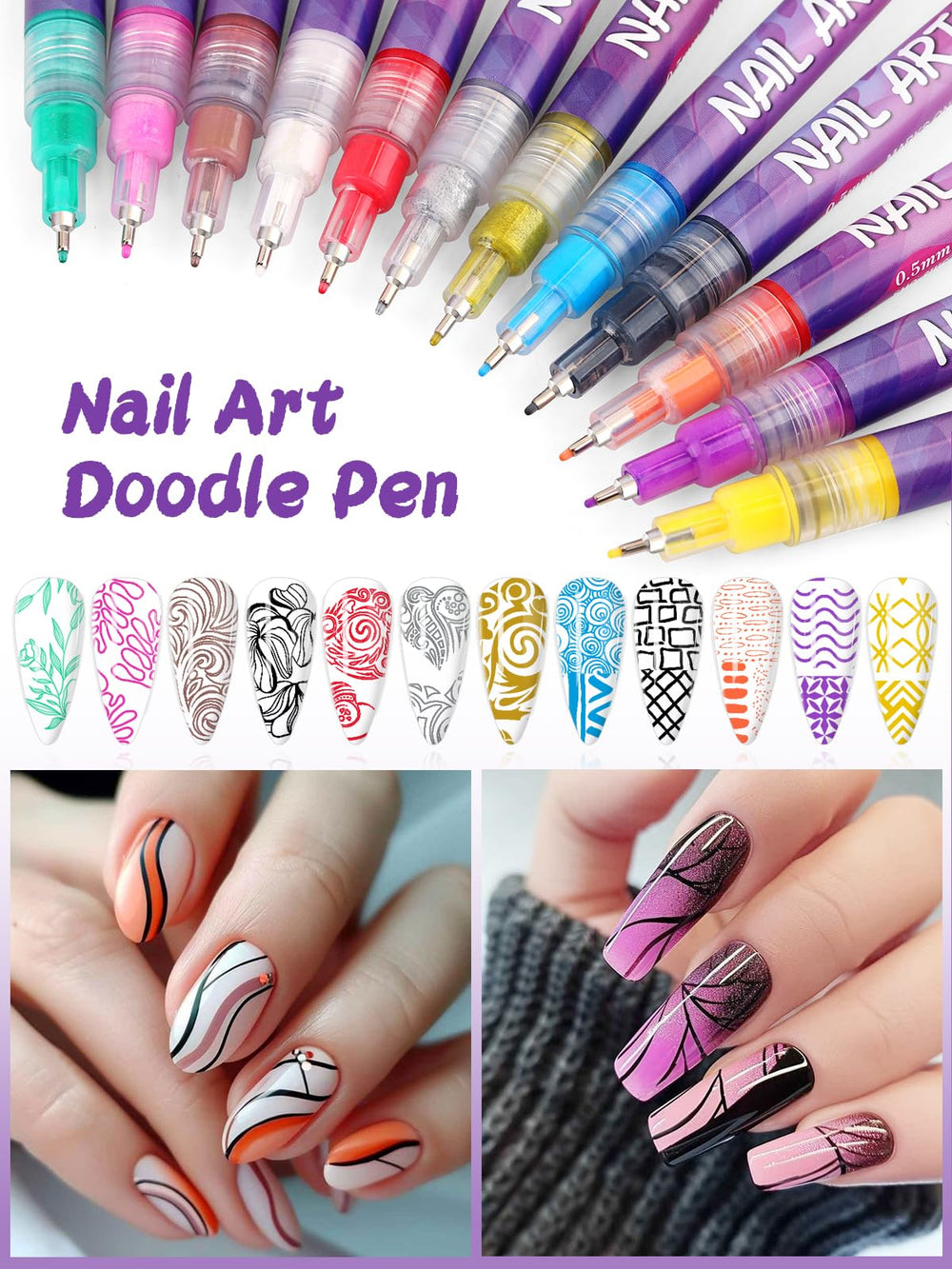 Kalolary top coat-ready nail art pens for sealing designs