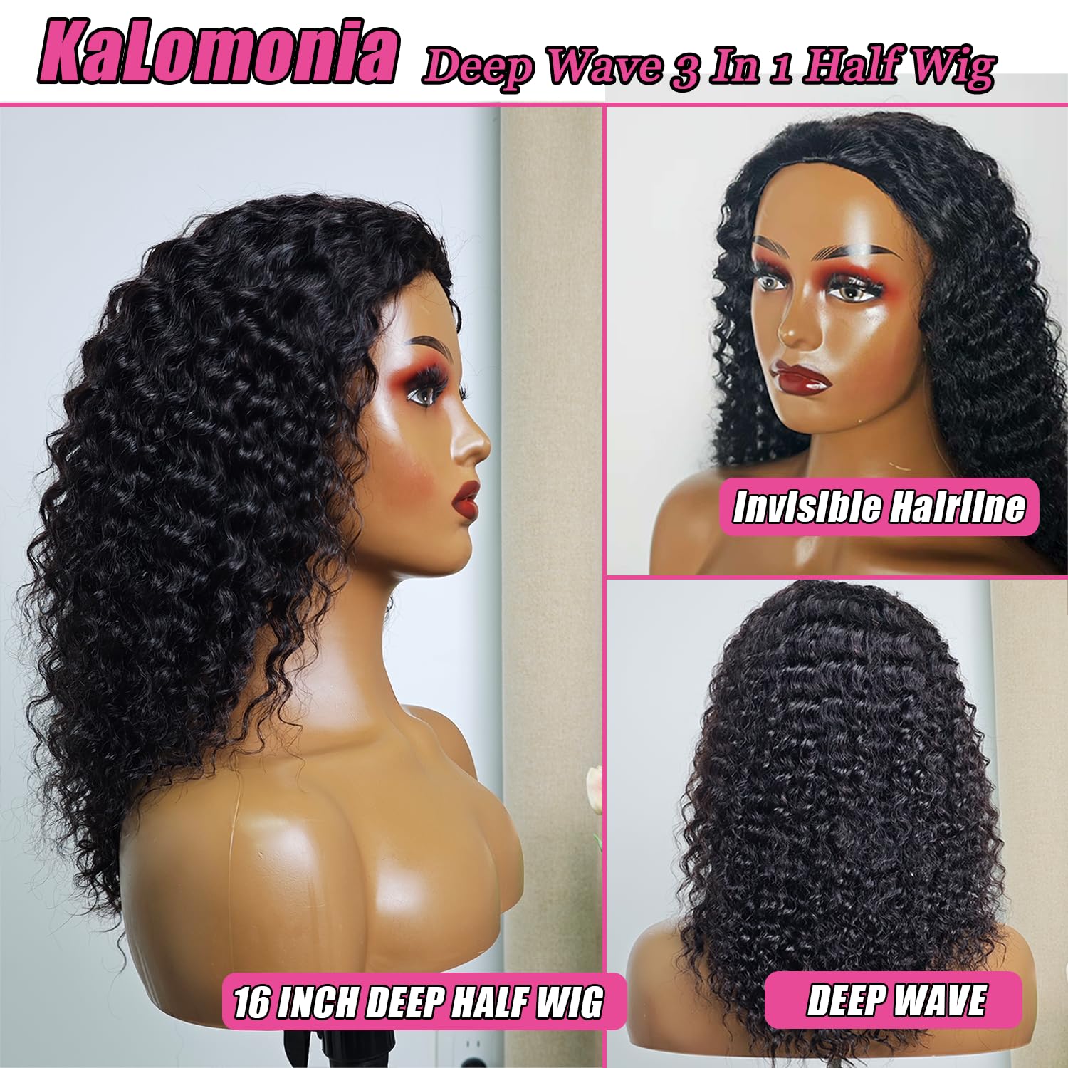 Kalomonia 3in1 half wig ponytail flip over style for versatile daily wear
