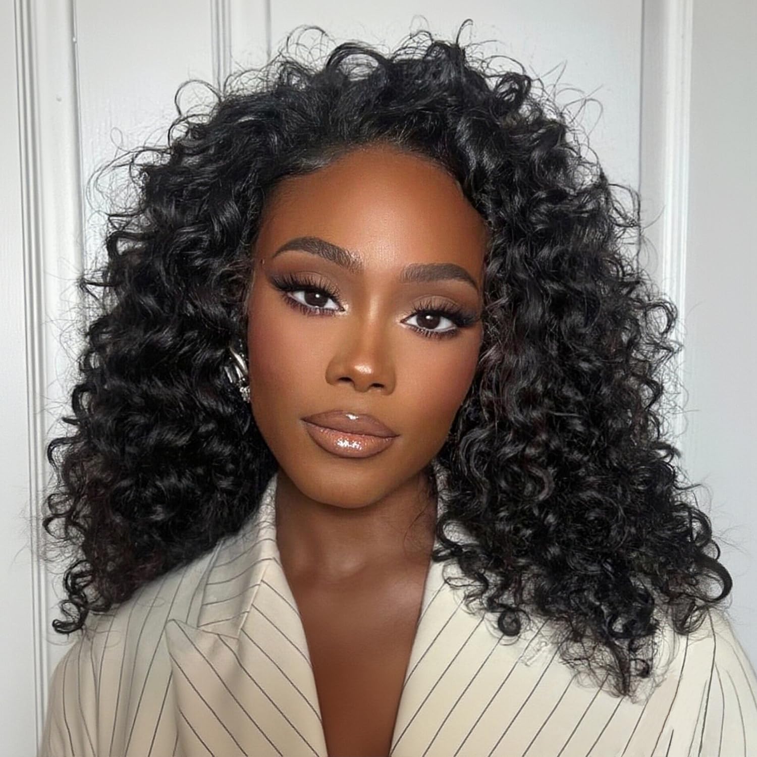 Kalomonia half wig deep wave 16 inch for natural blend and volume