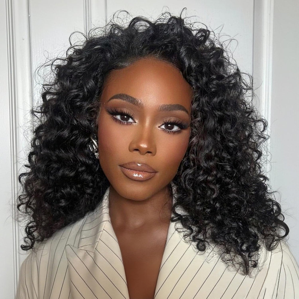 Kalomonia half wig deep wave 16 inch for natural blend and volume