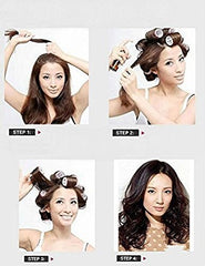 Kamay's damp hair prep with rollers yields smooth, natural waves.