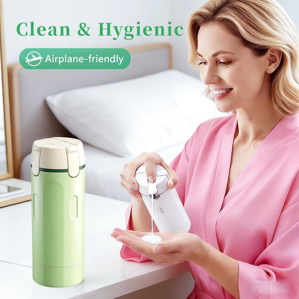 Kaminii 4-in-1 bottle packed neatly in a luggage setup for travel.