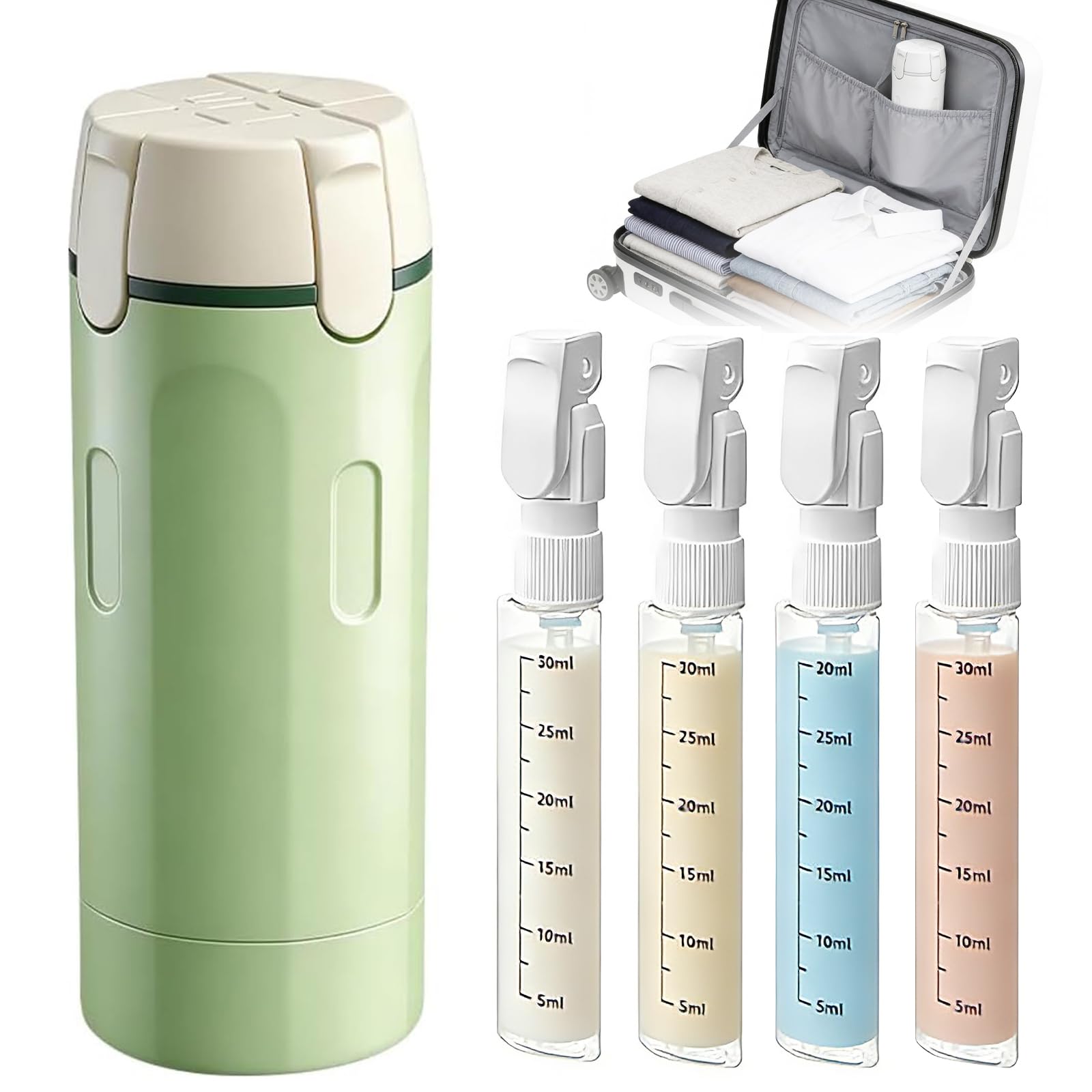 Kaminii 4-in-1 travel bottle with leakproof cap keeps liquids secure during transit.