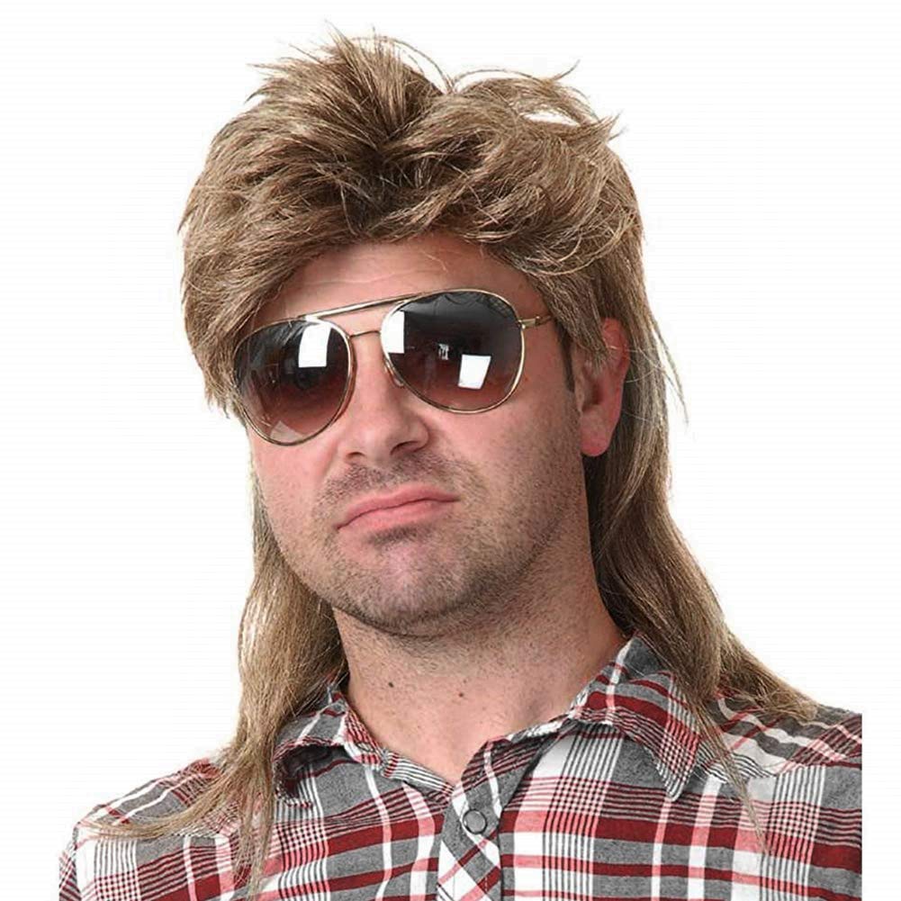 Kaneles Mullet Wig front view showing pre-styled, heat-resistant fibers for quick party-ready wear.