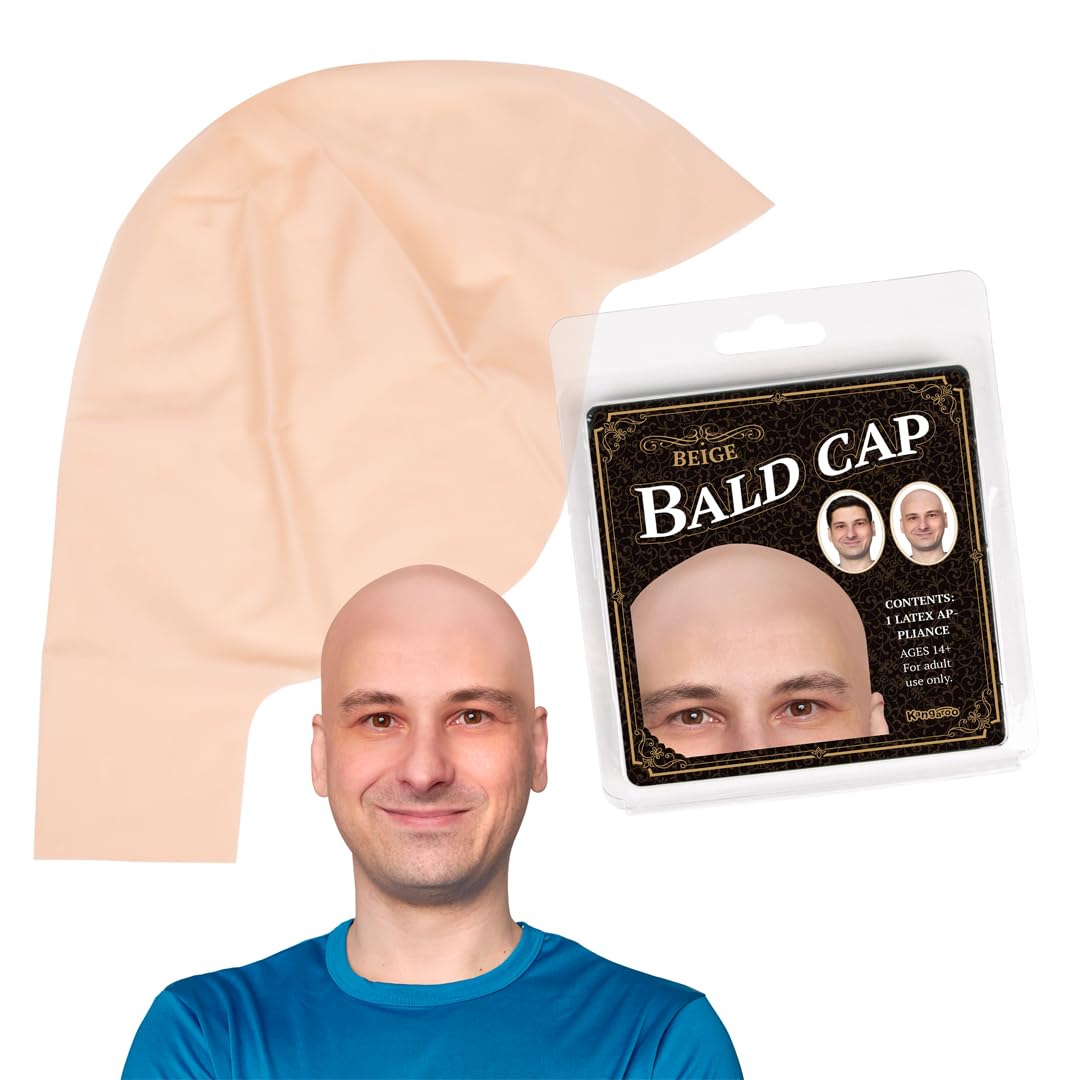 Kangaroo bald cap close-up brown-beige skin tone for seamless makeup