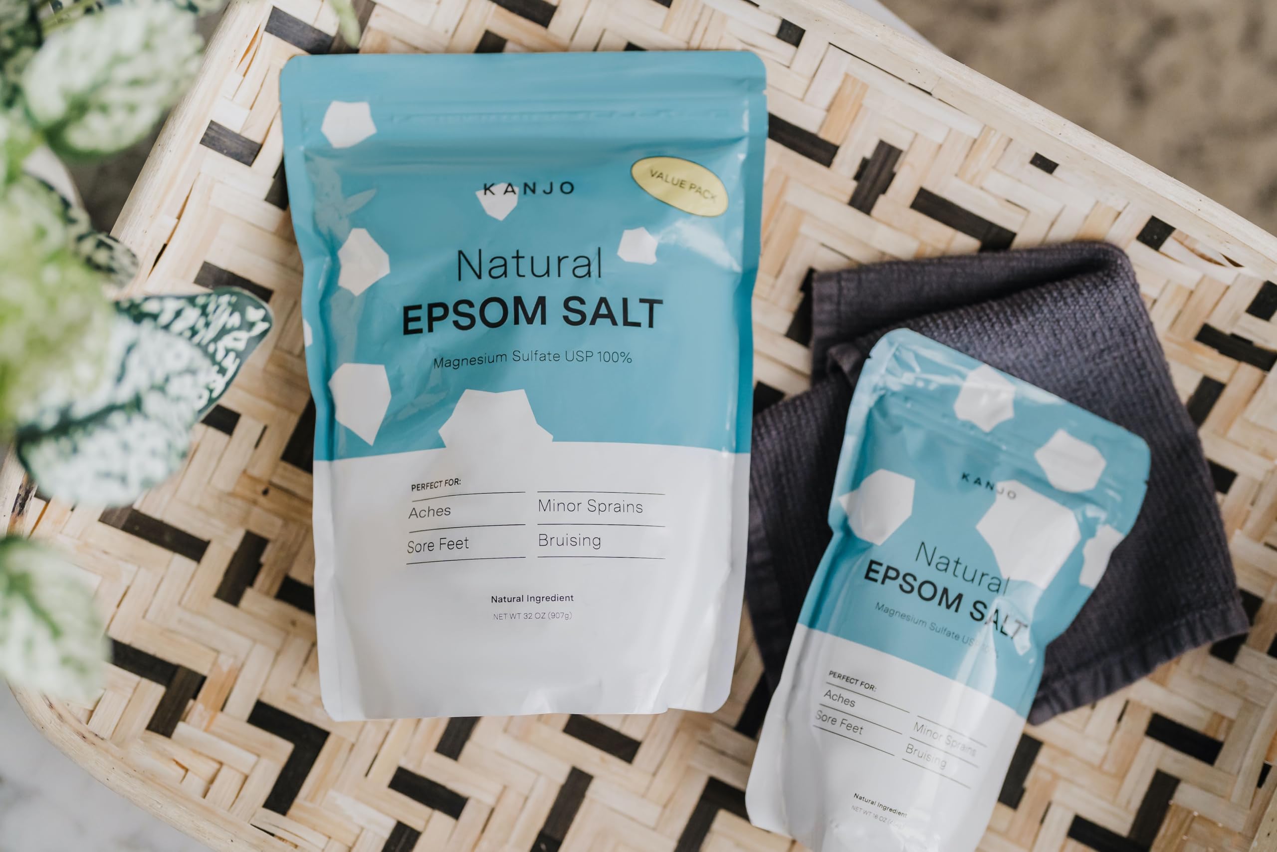 Kanjo Sal Epsom Natural, sin aroma, experiencia de baño suave.