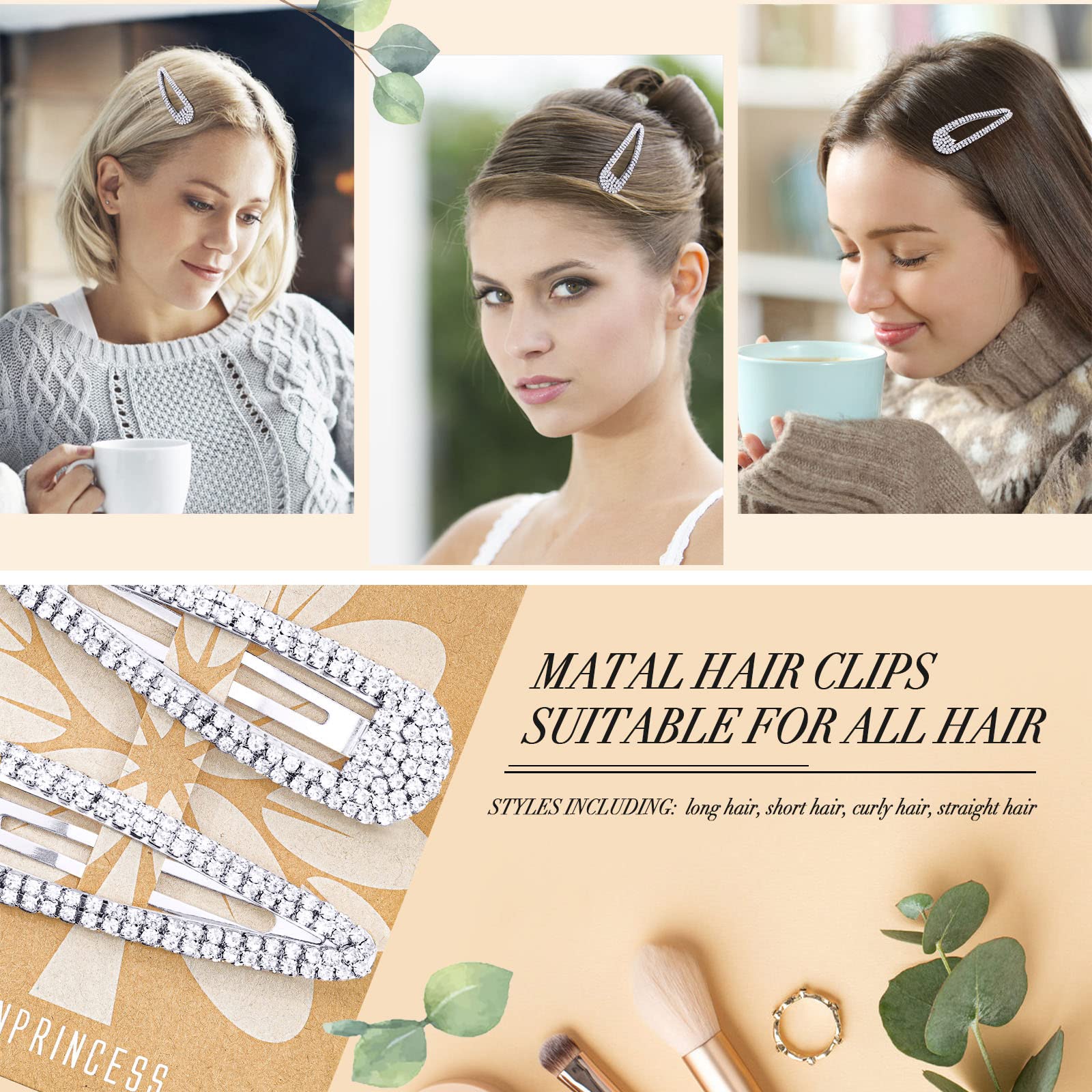 KANPRINCESS prom rhinestone clip adds secure grip and elegance.