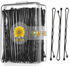 KANPRINCESS 2.4-inch black Bobby Pins with storage box for daily use