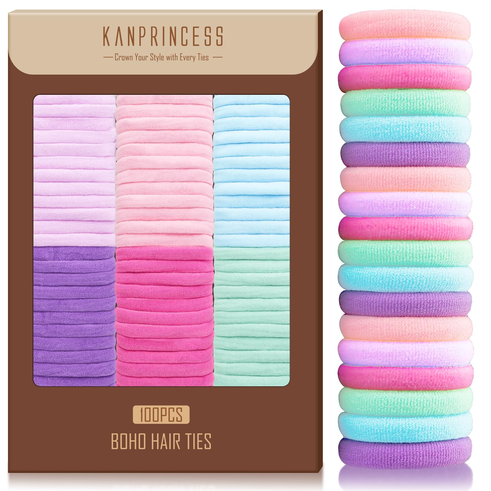 Kanprincess coleteros algodón núcleo elastico: sujeción suave y segura para el cabello