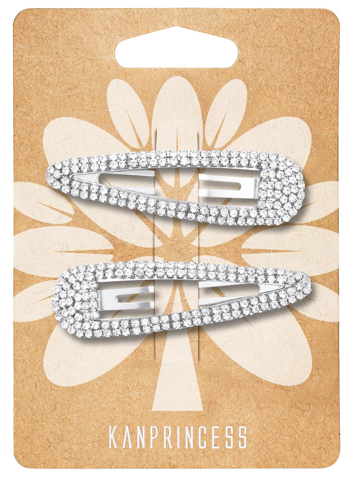 KANPRINCESS rhinestone silver hair clip for secure styling and shine.
