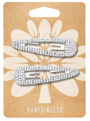 KANPRINCESS rhinestone silver hair clip for secure styling and shine.