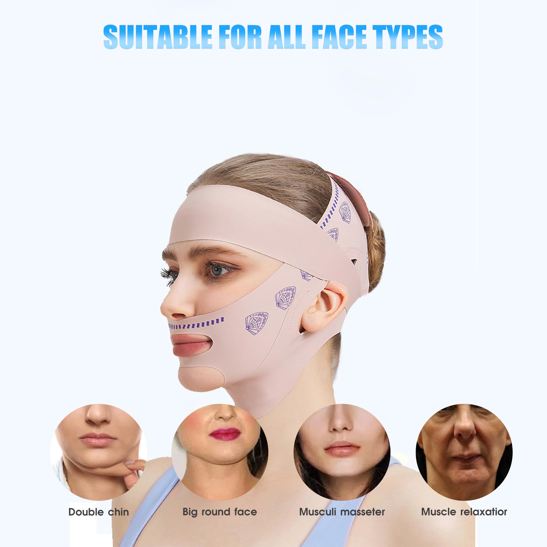 Kanuoc Upgrade V Line Mask breathable fabric for hypoallergenic comfort